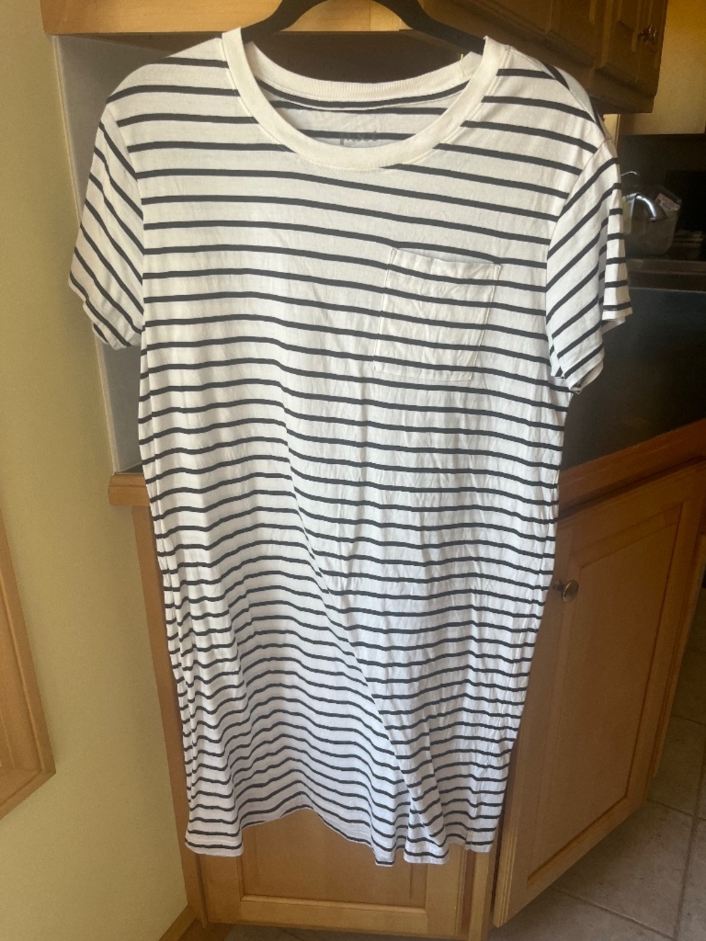 Pact Striped T-Shirt Dress, L